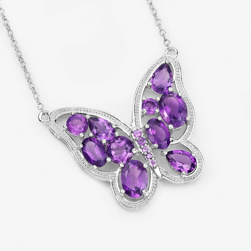 Bids.com 4.32 Carat Genuine Amethyst .925 Sterling Silver Necklace Necklaces