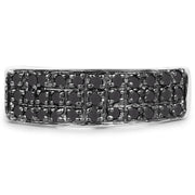 Bids.com 0.35 Carat Genuine Black Diamond .925 Sterling Silver Ring Rings