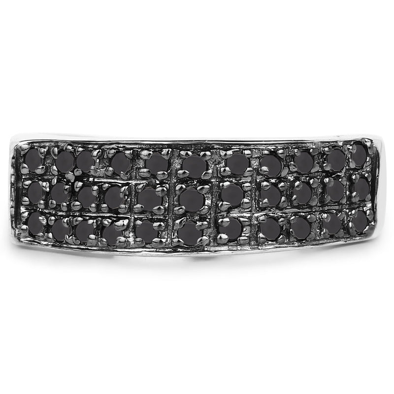 Bids.com 0.35 Carat Genuine Black Diamond .925 Sterling Silver Ring Rings