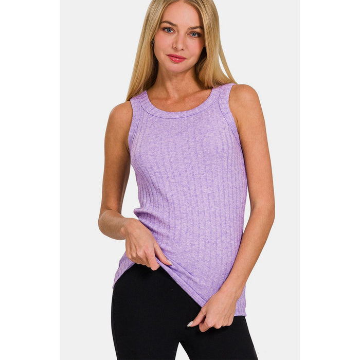 Zenana Ribbed Round Neck Tank