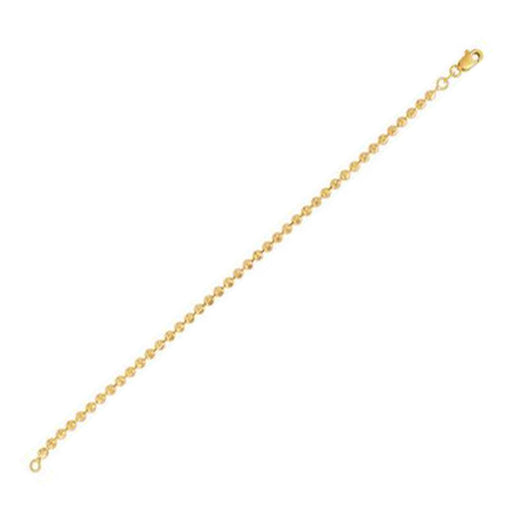 Bids.com Moon Cut Bead Chain Bracelet in 14k Yellow Gold  (3.00 mm) Bracelets