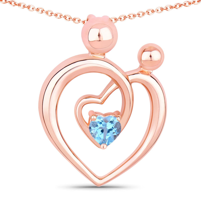 Bids.com 0.28 Carat Genuine Swiss Blue Topaz .925 Sterling Silver Pendant Pendants