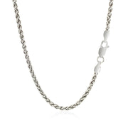 Bids.com Sterling Silver Rhodium Plated Wheat Chain 2.6mm Necklaces
