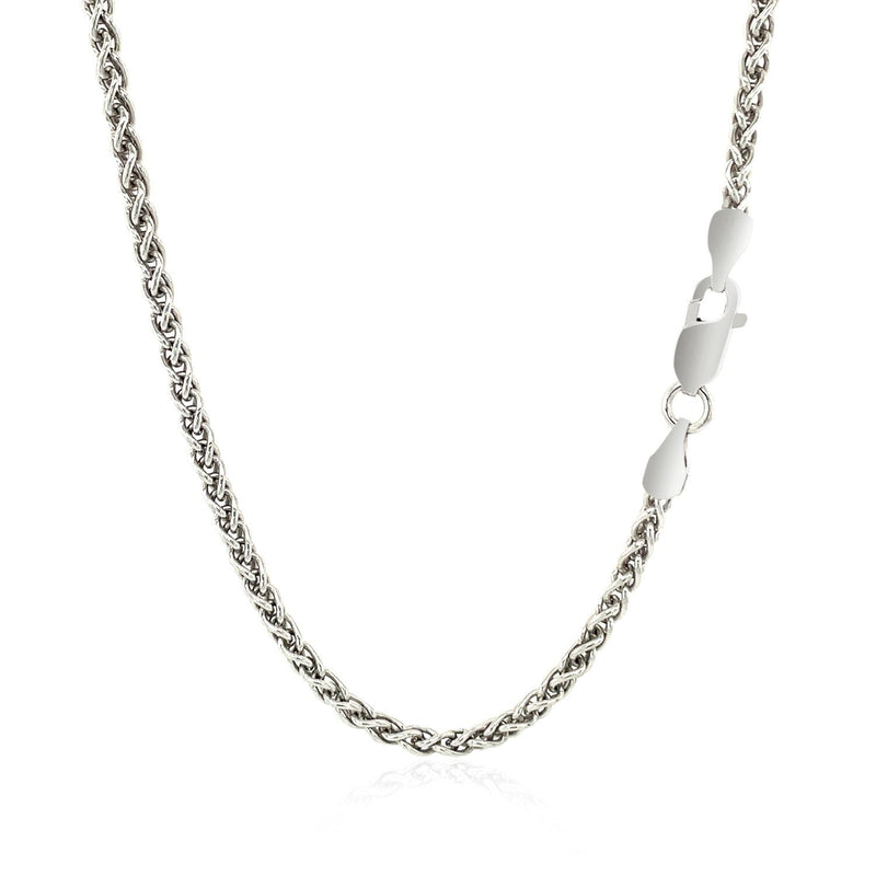 Bids.com Sterling Silver Rhodium Plated Wheat Chain 2.6mm Necklaces