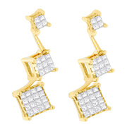Bids.com 14K Yellow Gold 1 cttw Princess Cut Diamond Earrings (H-I, SI1-SI2) Earrings