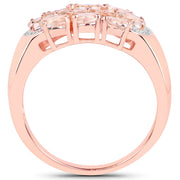 Bids.com 1.50 Carat Genuine Morganite .925 Sterling Silver Ring Rings