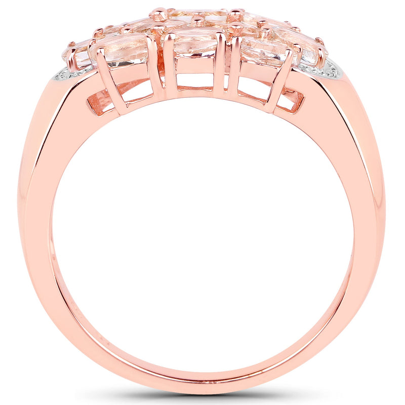 Bids.com 1.50 Carat Genuine Morganite .925 Sterling Silver Ring Rings