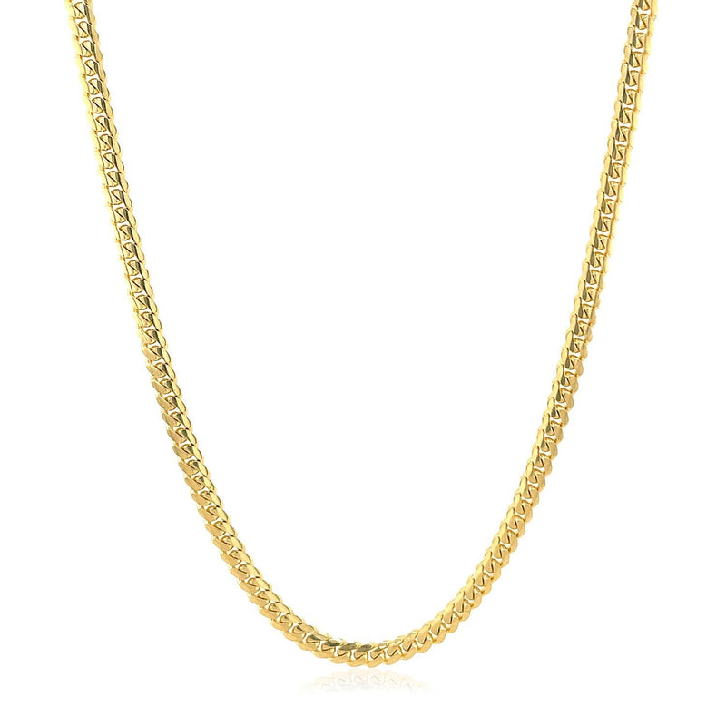 Bids.com 2.6mm 14k Yellow Gold Classic Solid Miami Cuban Chain Necklaces