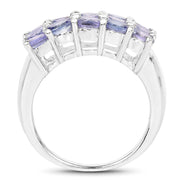 Bids.com 2.55 Carat Genuine Tanzanite .925 Sterling Silver Ring Rings