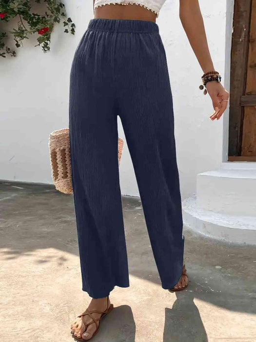 Full Size High Waist Wide Leg Pants by VYSN