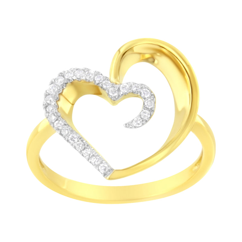 Bids.com 14KT Yellow Gold 1/10 ctw. Diamond Heart Shape Ring (K-L, I1-I2) - Size 7 Rings