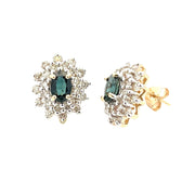Bids.com 2.30ct Sapphire Diamond Earrings 14KT Yellow Gold Earrings