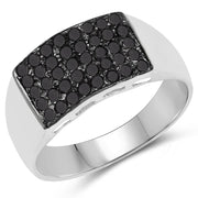 Bids.com 0.43 Carat Genuine Black Diamond .925 Sterling Silver Ring Rings