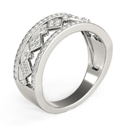 Bids.com Diamond Studded Square Motif Ring in 14k White Gold (1/2 cttw) Rings