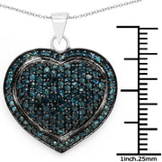 Bids.com 1.25 Carat Genuine Blue Diamond .925 Sterling Silver Pendant Pendants