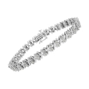 Bids.com .925 Sterling Silver 1.0 Cttw Diamond Miracle-Set X-Link 7" Tennis Bracelet (I-J Color, I3 Clarity) Bracelets