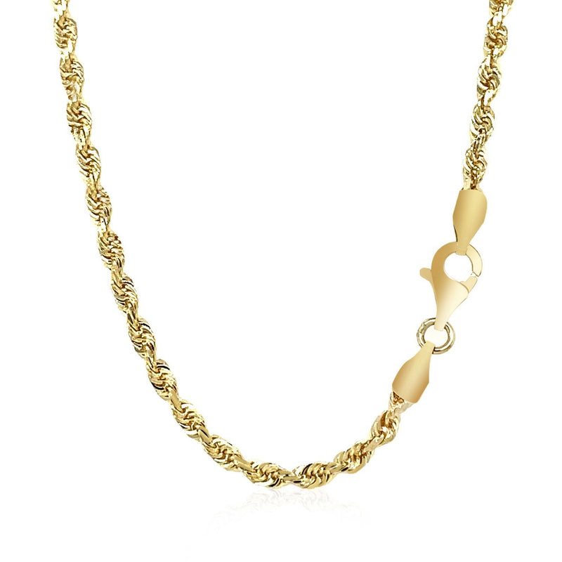 Bids.com 2.75mm 14k Yellow Gold Solid Diamond Cut Rope Chain Necklaces