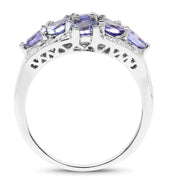 Bids.com 2.07 Carat Genuine Tanzanite .925 Sterling Silver Ring Rings