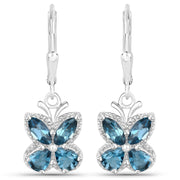 Bids.com 2.32 Carat Genuine London Blue Topaz .925 Sterling Silver Earrings Earrings
