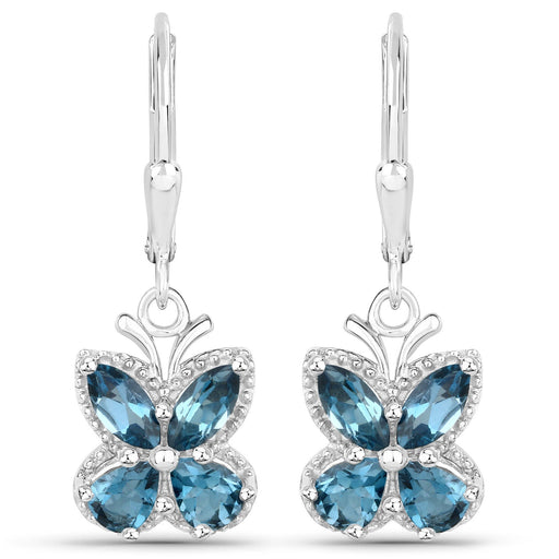 Bids.com 2.32 Carat Genuine London Blue Topaz .925 Sterling Silver Earrings Earrings