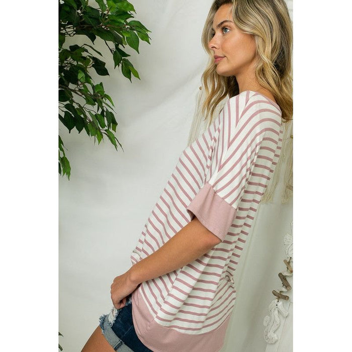 STRIPE MIXED HIGH LOW TOP