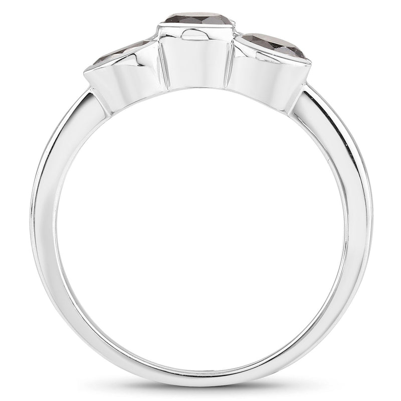 Bids.com 1.22 Carat Genuine Black Diamond .925 Sterling Silver Ring Rings