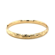 Bids.com 14k Yellow Gold Domed Bangle with a Weave Motif Bracelets