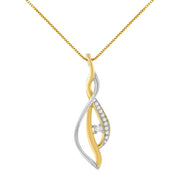 Bids.com 10K Yellow and White Gold Round Cut Diamond Accent Cascade 18" Pendant Necklace (J-K Color, I2-I3 Clarity) Necklaces