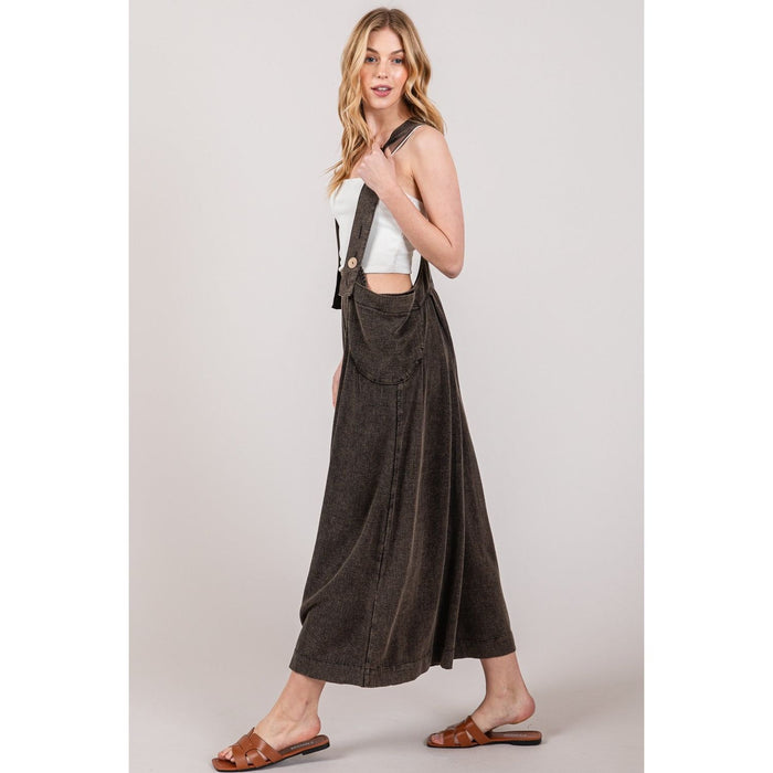 SAGE + FIG Wide Strap Wide Leg Overalls