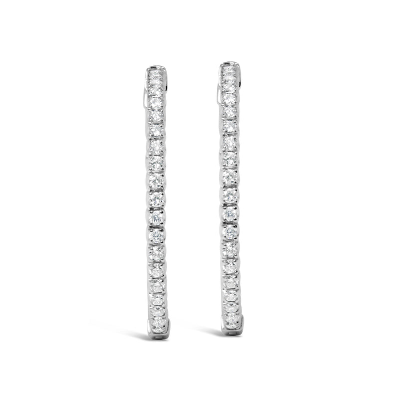 Bids.com 14K White Gold 1 3/4 Cttw Lab Grown Diamond Inside Out Hoop Earrings (G-H Color, VS2-SI1 Clarity) Earrings