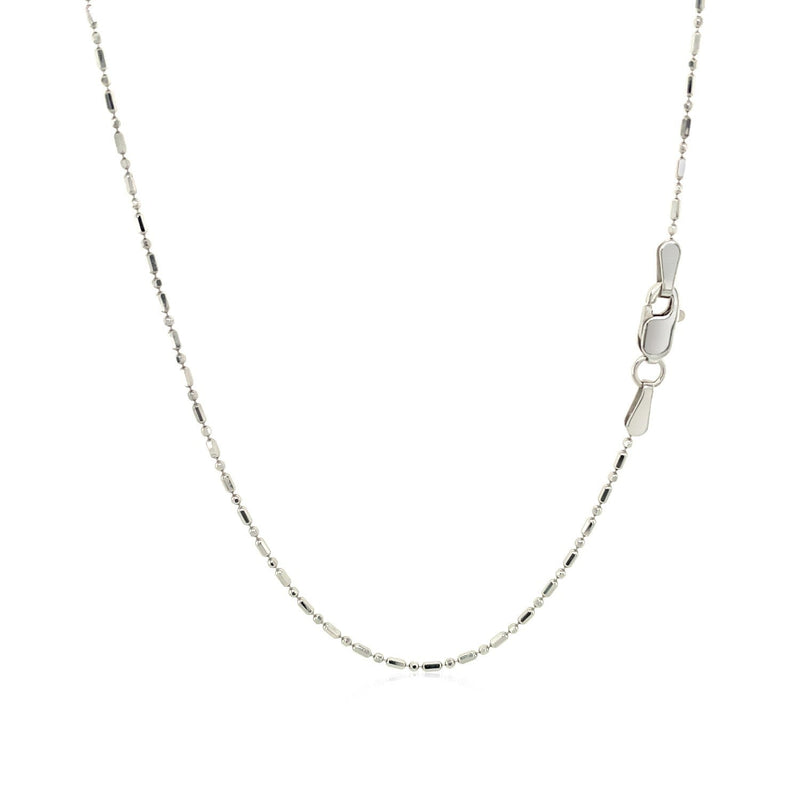 Bids.com 14k White Gold Diamond-Cut Bead Chain 1.0mm Necklaces