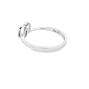 Bids.com .02ct Amethyst Diamond Ring 10KT White Gold Rings