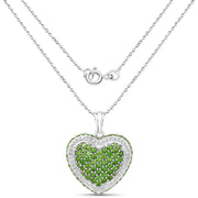 Bids.com 4.62 Carat Genuine Chrome Diopside .925 Sterling Silver Pendant Pendants