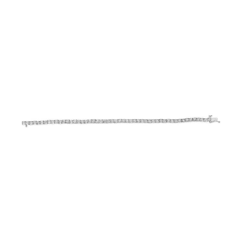 Bids.com 10K White Gold 1/2 Cttw Real Diamond Illusion-Set Miracle Plate Tennis Bracelet (I-J Color, SI2-I1 Clarity) - Size 7.5" Bracelets