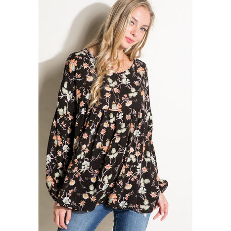 Floral Woven Baby Doll Top