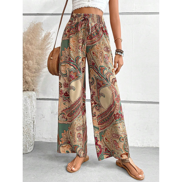 Printed Wide Leg Pants