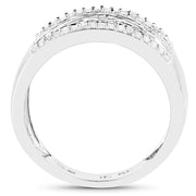 Bids.com 0.41 Carat Genuine White Diamond .925 Sterling Silver Ring Rings