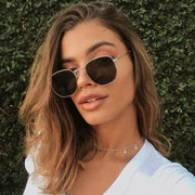 zeroUV Retro Modern Geometric Hexagon Frame Dapper Sunglasses C455 Sunglasses