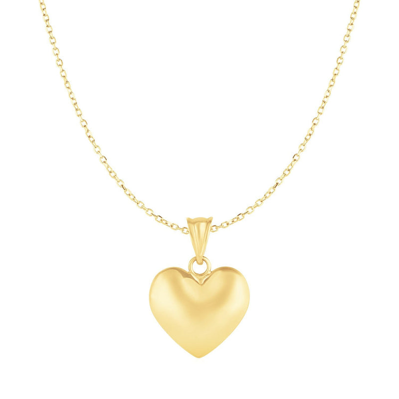 Bids.com Puffed Heart Pendant in 10k Yellow Gold Pendants