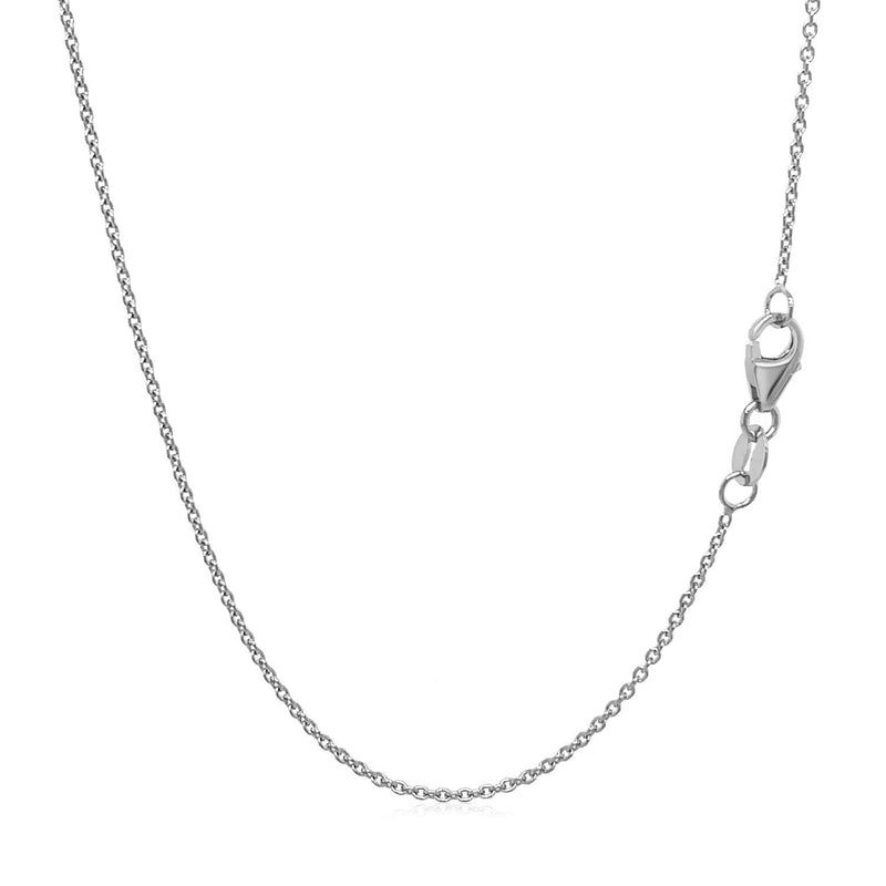 Bids.com 14k White Gold Round Cable Link Chain 1.1mm Necklaces