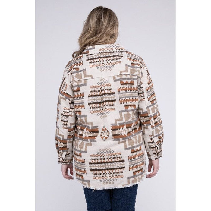 Plus Size Aztec Western Shacket