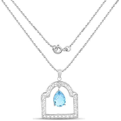 Bids.com 10.50 Carat Genuine Swiss Blue Topaz .925 Sterling Silver Pendant Pendants