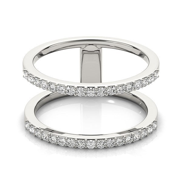 Bids.com 14k White Gold Dual Band Design Ring with Diamonds (1/3 cttw) Rings