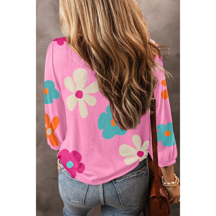 Printed Round Neck Top