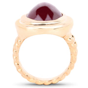 Bids.com 14K Rose Gold Plated 17.60 Carat Genuine Glass Filled Ruby .925 Sterling Silver Ring Rings