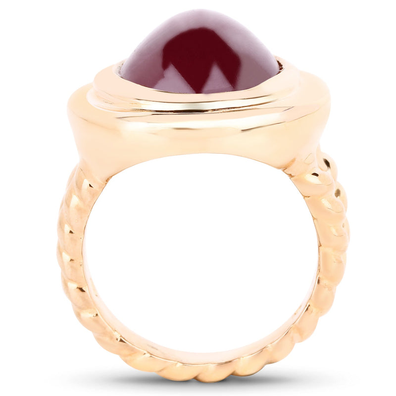 Bids.com 14K Rose Gold Plated 17.60 Carat Genuine Glass Filled Ruby .925 Sterling Silver Ring Rings