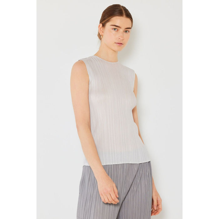 Marina West Swim Pleated Sleeveless Crewneck Tank