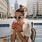 zeroUV Small Retro Slim Flat Lens Cat Eye Sunglasses - C520 Sunglasses