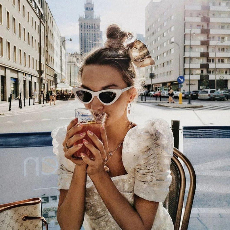 zeroUV Small Retro Slim Flat Lens Cat Eye Sunglasses - C520 Sunglasses