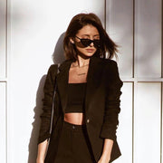 zeroUV Small Retro Slim Flat Lens Cat Eye Sunglasses - C520 Sunglasses